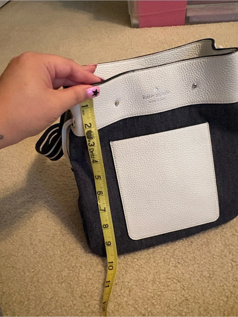 kate spade Navy and White Crossbody with Front Pocket